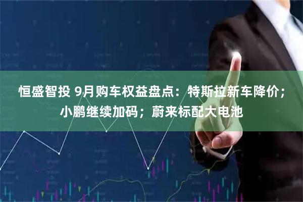 恒盛智投 9月购车权益盘点：特斯拉新车降价；小鹏继续加码；蔚来标配大电池